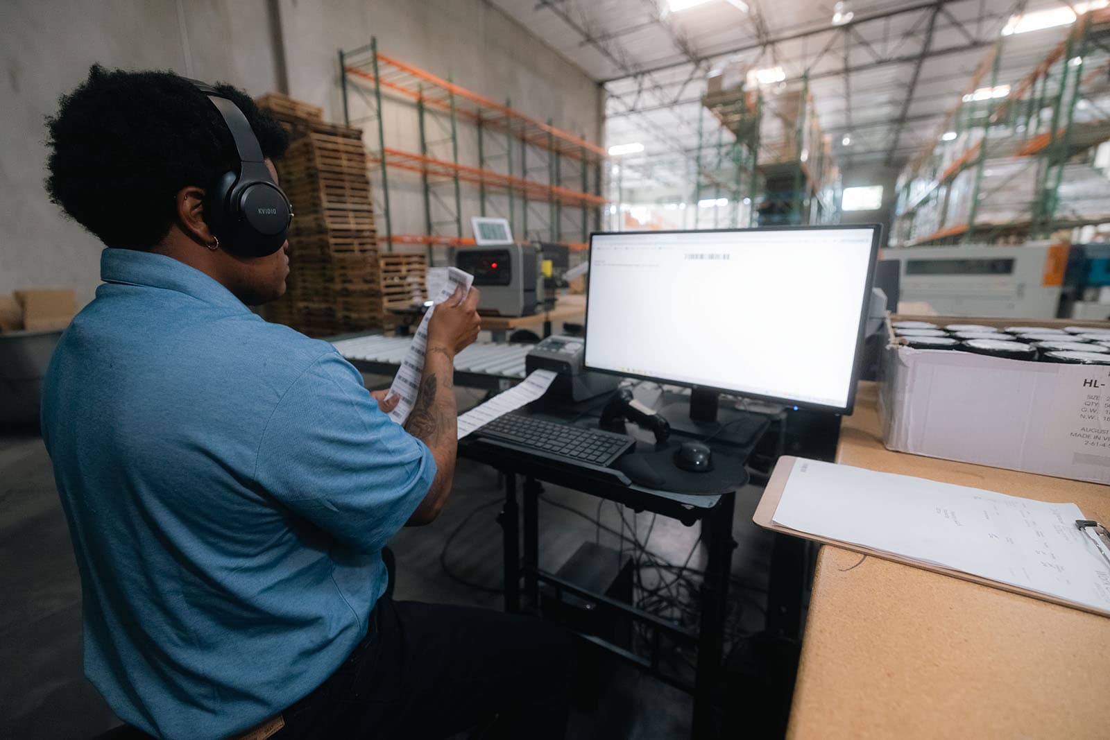 The Coastline Fulfillment team prepping and labeling inventory